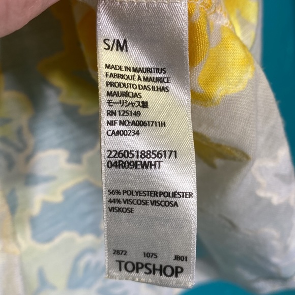 Hand-dyed yellow tie-dye sheer rose pattern tee - Picture 4 of 6